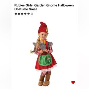 Rubies Girls Kids Red and Green Garden Gnome Costume small